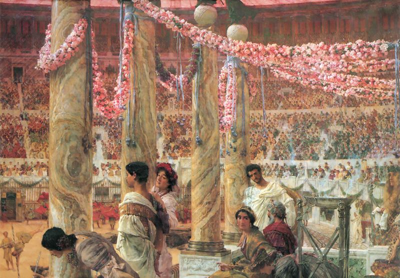The Severan imperial family portrayed by Lawrence Alma-Tadema, Caracalla and Geta (1907)