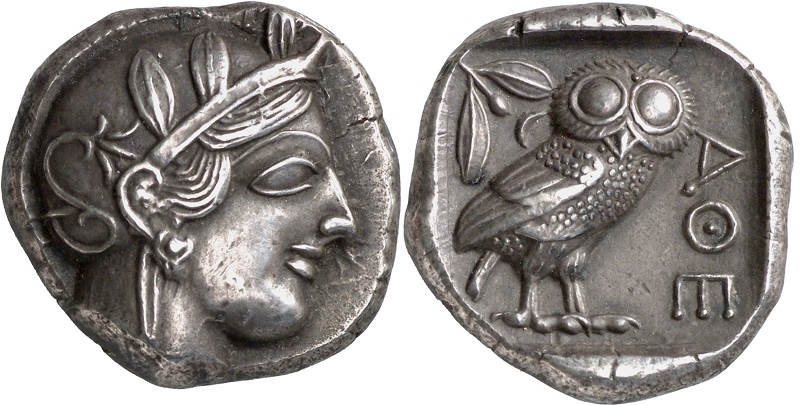Atheense tetradrachme - foto: M�nzkabinett der Staatlichen Museen zu Berlin