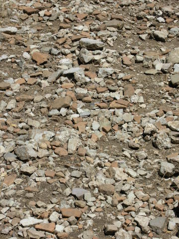 In some places the hill is littered with sherds - Photo: Jaap-Jan Flinterman, summer 2010