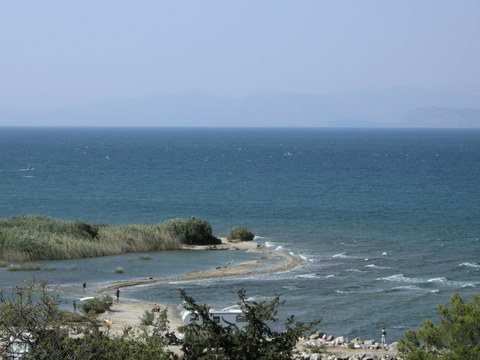 View from Nis� Ay�ou Andr�a to the mouth of the Vrasi�tis - Photo: Jaap-Jan Flinterman, summer 2008