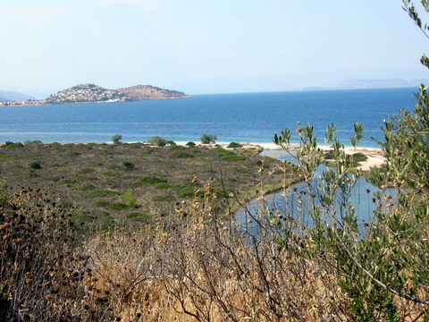 View of the �stros Bay from Cherron�si - Photo: Susanne Feiertag, summer 2013